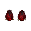 Timeless Classic Colorful AB Crystal Teardrop Stud Earrings With Hypoallergenic Sterling Silver Post Backs, 0.55" (Red Gold Tone)