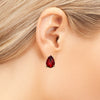 Timeless Classic Colorful AB Crystal Teardrop Stud Earrings With Hypoallergenic Sterling Silver Post Backs, 0.55" (Red Gold Tone)