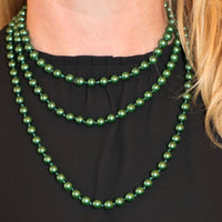 Stunning Simulated Pearl Knotted Long Endless Strand Necklace (60", Green, 8mm)