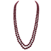 Stunning Simulated Pearl Knotted Long Endless Strand Necklace (60", Burgundy, 8mm)