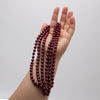 Stunning Simulated Pearl Knotted Long Endless Strand Necklace (60", Burgundy, 8mm)