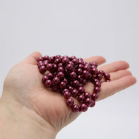 Stunning Simulated Pearl Knotted Long Endless Strand Necklace (60", Burgundy, 8mm)