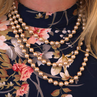 Stunning Simulated Pearl Knotted Long Endless Strand Necklace (60", Champagne, 8mm)