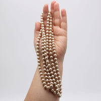 Stunning Simulated Pearl Knotted Long Endless Strand Necklace (60", Champagne, 8mm)