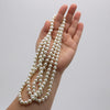 Stunning Simulated Pearl Knotted Long Endless Strand Necklace (60", Ivory, 8mm)