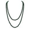 Stunning Simulated Pearl Knotted Long Endless Strand Necklace (60", Green, 8mm)