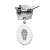 Rosemarie's Religious Gifts Sterling Silver Petite Angel Pin with Enameled Oval Miraculous Medal of Mary (Blue)