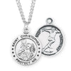 Men's Sterling Silver Saint Christopher Protect This Athlete Sports Medal Pendant Necklace, 24" Soccer