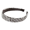 Chic Rafia Summer Fashion Hair Headband (Black And White Rattan)