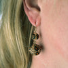 Get Wild Leopard Print Pave Crystal Ball Drop Earrings (Double Ball Gold Tone Fish Hook, 1.75")