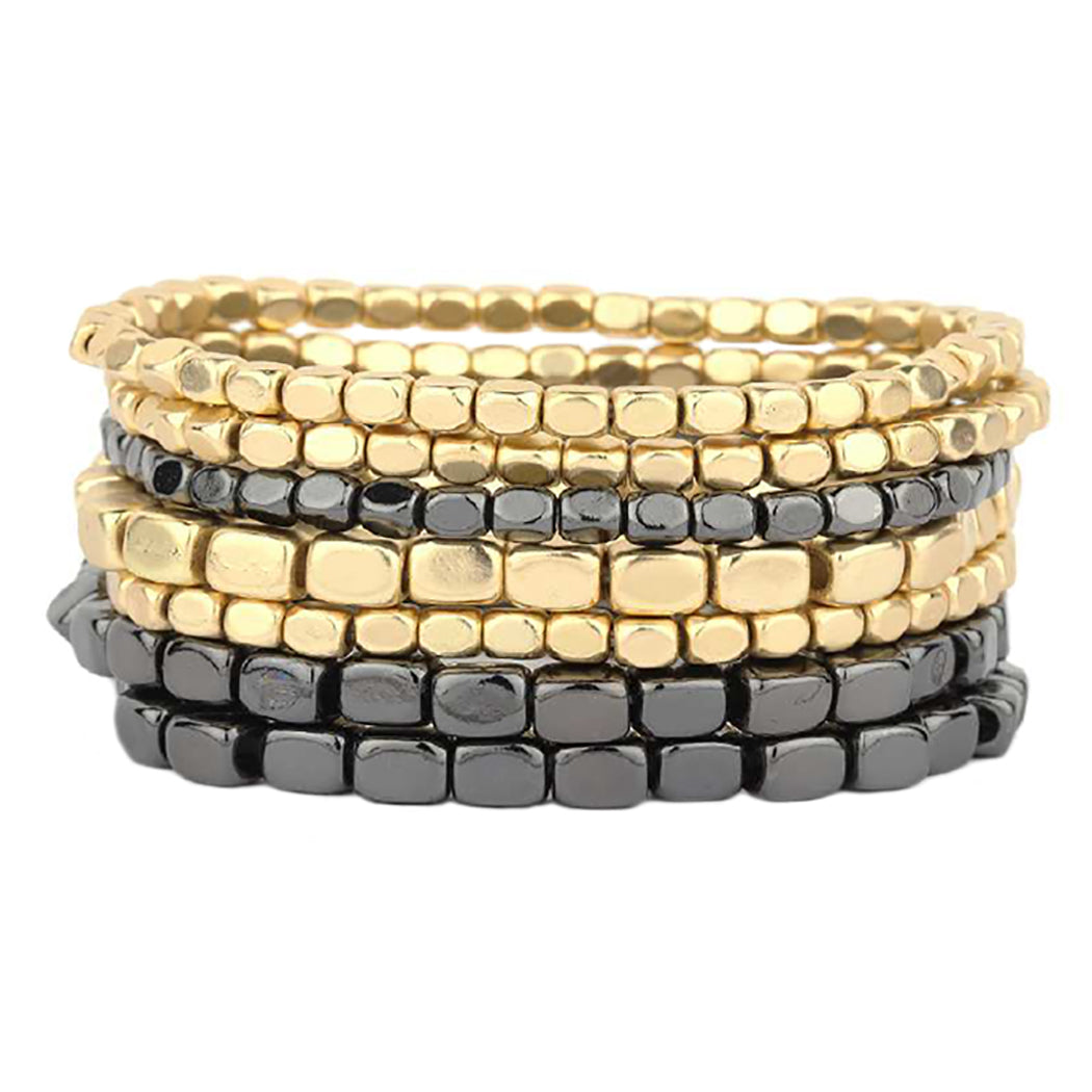 Chunky Nugget Multi Strand Stacking Collections – Bangle Bracelet Stretch Statement Rosemarie