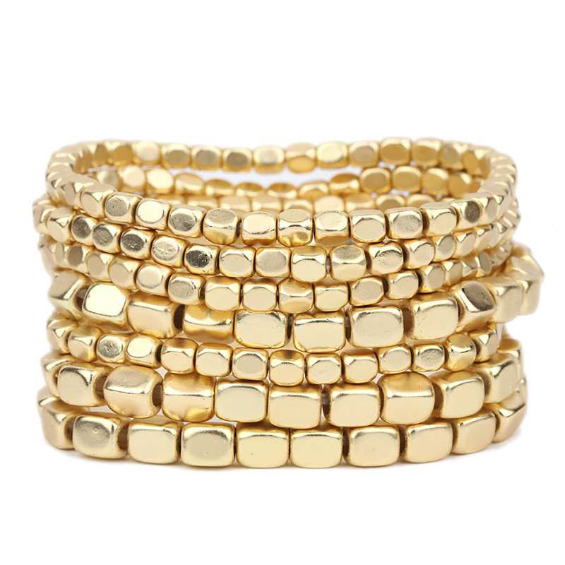 Chunky Nugget Multi Strand Stretch Statement Rosemarie Stacking – Bangle Bracelet Collections