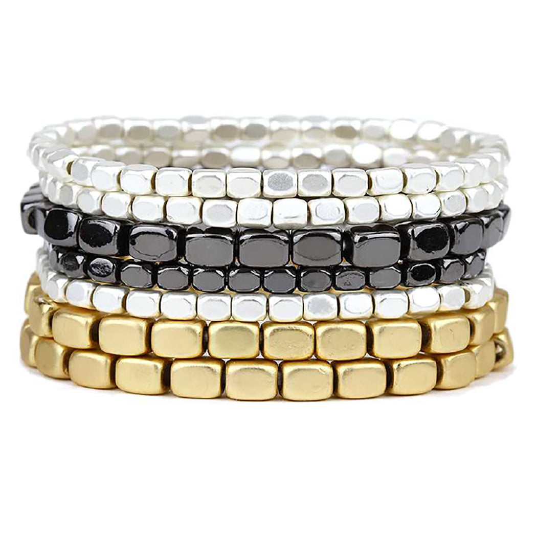 Bracelet Rosemarie Nugget – Chunky Strand Statement Collections Multi Stretch Stacking Bangle