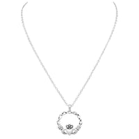 Silver Tone St Patrick's Day Irish Claddagh Jewelry, 18"+3" Extender (Pendant Necklace, 18"+3" Extender)