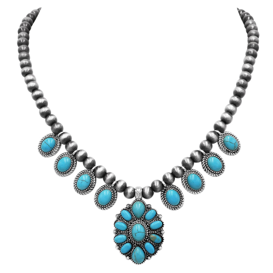 Turquoise 'cowboy' medallion store choker. 16