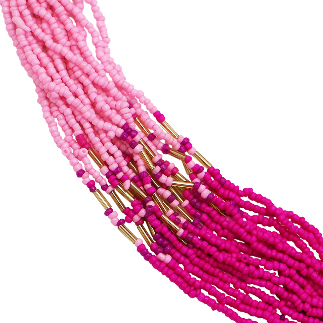 Paparazzi pink seed bead on sale necklace