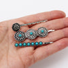 Cowgirl Chic Western Style Conchos Turquoise Howlite Stone Set Of 3 Hair Clip Bobby Pin Barrettes (Turquoise Howlite With Conchos)