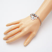 Whimsical Mothers Day Gift Grandma Charms Rope Hook Bangle Bracelet (Silver Tone)