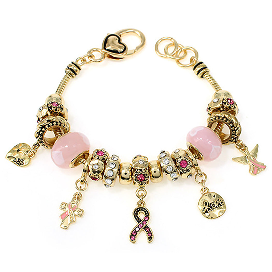 Breast cancer hot sale charm bracelet