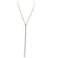 Elegant Glass Rhinestone Bolo Style Adjustable Necklace (Gold/Clear)