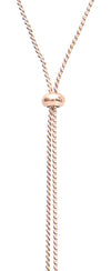 Stylish Rose Gold Tone Y Strand Wtih Bar Detail And Adjustable Slide Long Necklace, 46"