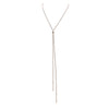 Stylish Rose Gold Tone Y Strand Wtih Bar Detail And Adjustable Slide Long Necklace, 46"