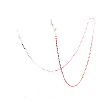 Elegant 3mm Crystal Rhinestone Strap Reader Eyeglass Chain Necklace Holder, 28.5" (Pink Silver Tone)