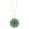 Summertime Fun Daisy Flower Pendant Necklace and Earrings Set (Green Necklace Only)