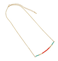 Island Vibes Bright And Colorful Dainty Glass Bead Necklace, 14"-17" with 3" Extender