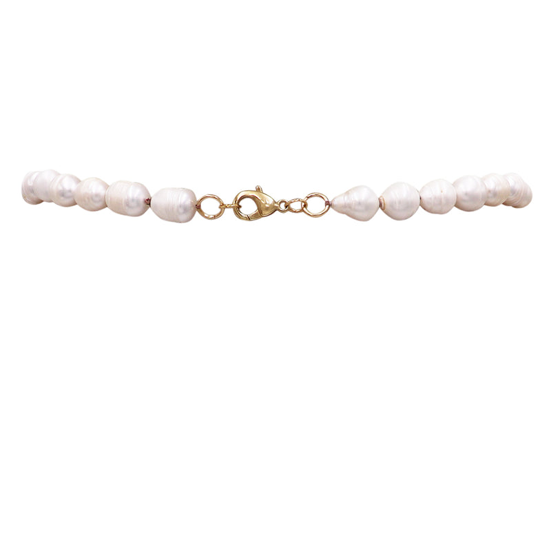 Mermaid Chic Natural Textured 10mm Freshwater Pearl Strand Necklace, 20"