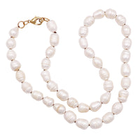 Mermaid Chic Natural Textured 10mm Freshwater Pearl Strand Necklace, 20"