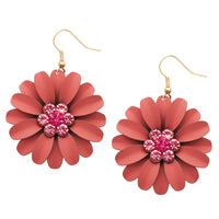 Summertime Fun Daisy Flower Earrings Set (Coral Earrings Only)