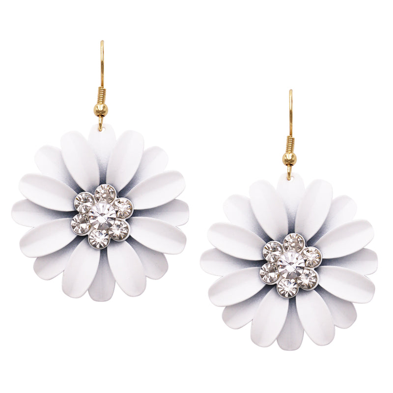 Summertime Fun Daisy Flower Earrings Set (White Earrings Only)