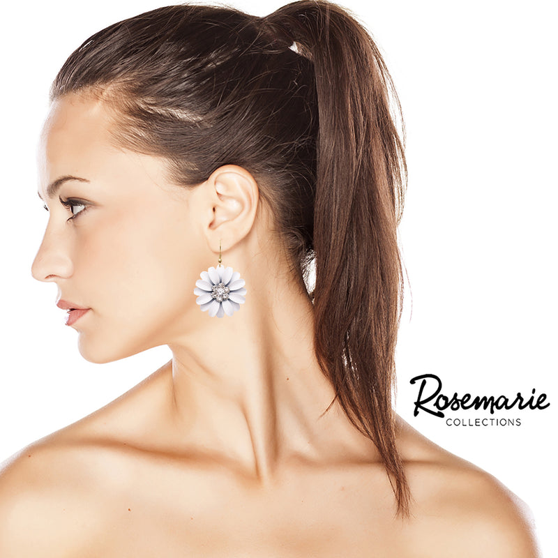 Summertime Fun Daisy Flower Earrings Set (White Earrings Only)