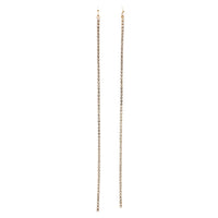 Stunning Extra Long Crystal Rhinestone Strand Shoulder Duster Earrings, 7.75" (Gold Tone)