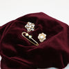 Stunning Set of 3 Flower Brooches With Simulated Pearls (Safety Pin And Flowers Gold Tone)