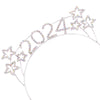 Sparkly Rhinestone Happy New Year's Tiara Headband (2024 Stars AB Crystal)