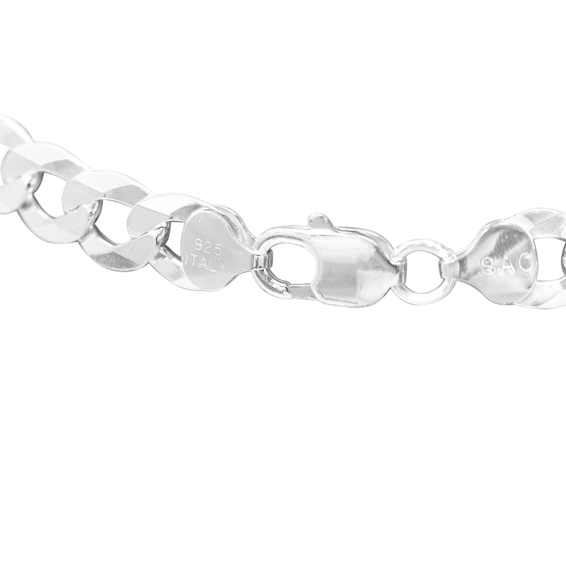 Made In Italy Sterling Silver Curb Chain (8 Inches Bracelet)