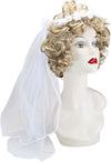 Women's Beautiful White Bridal Veil Headpiece Flower Crown And Bow