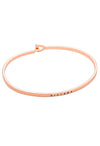 Inspirational Thin Hook Bangle Bracelet, 7.25" (Sisters Rose Gold Tone)