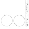 Women's Sleek Medium Size White Gold Dipped Thin Endless Hoop Hypoallergenic Earrings, 1.62"