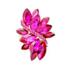 Dazzling Crystal Marquis Leaf Cluster Statement Stretch Cocktail Ring (Fuchsia Pink Gold Tone)