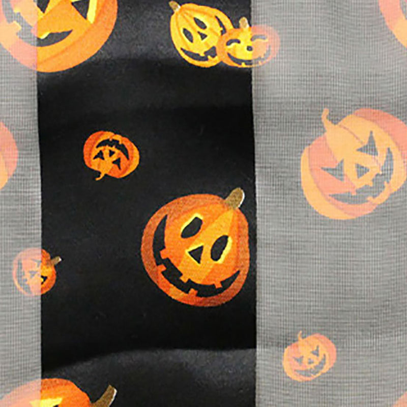 Women's Spooktacular Halloween Fun Print Lightweight Fashion Scarf (Smiling Jack-O-Lanterns BLACK)