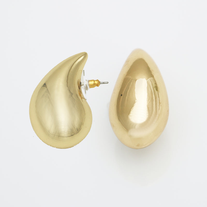 Women's Chic Dipped Chunky Drops Hypoallergenic Post Back Earrings (Large Gold Dipped, 1.75")