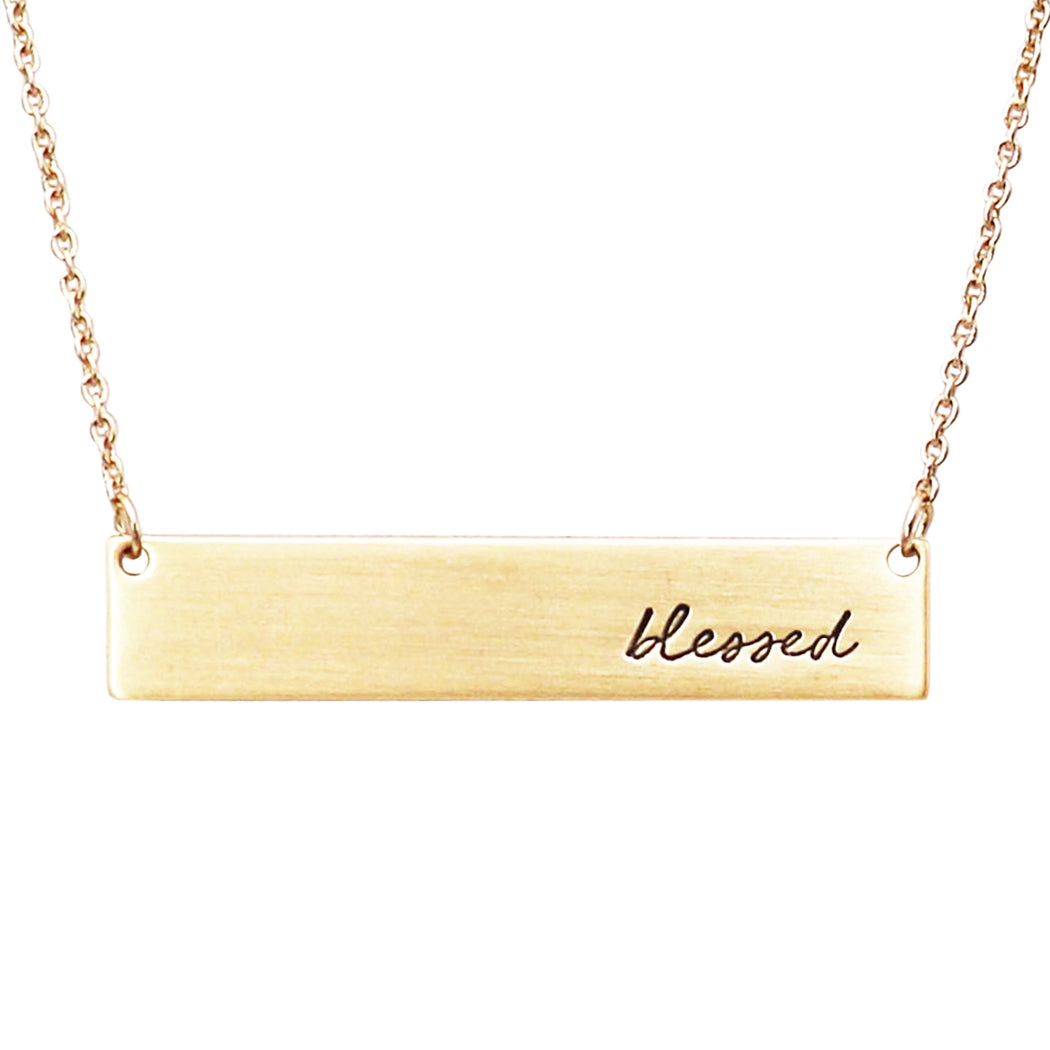 Inspirational on sale bar necklace