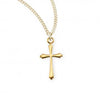 Rosemarie's Religious Gifts 16K Yellow Gold Sleek Small Tapered Cross Pendant Necklace, 18"