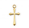 Rosemarie's Religious Gifts 16K Yellow Gold Sleek Small Tapered Cross Pendant Necklace, 18"