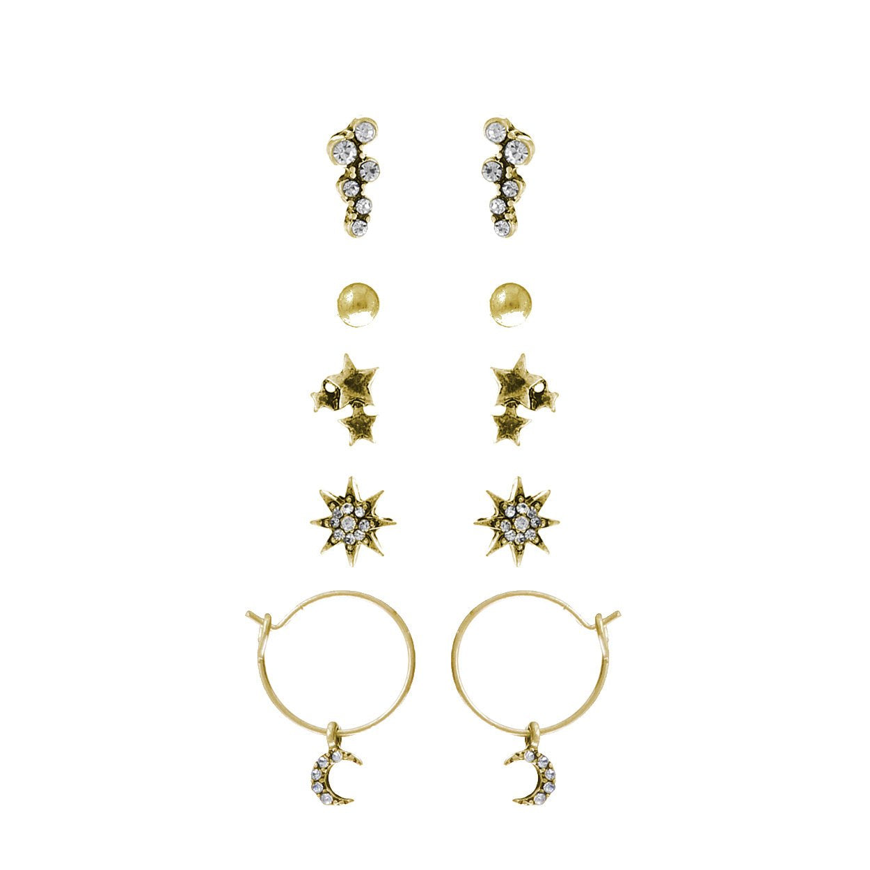 Small Light Weight Gold Plated AD stone Pearl stud Earrings tops | Cry –  Indian Designs