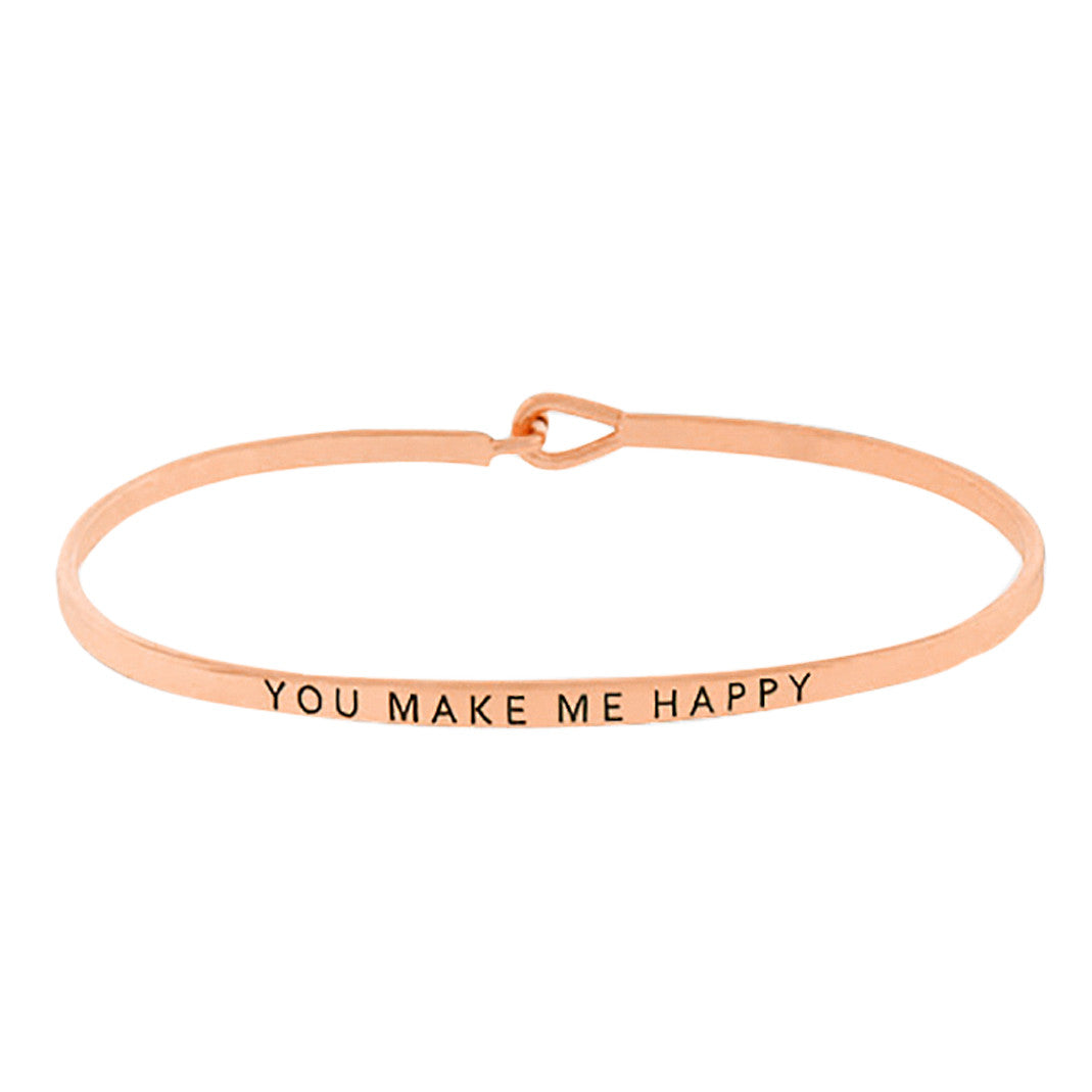 Thin Hook Bangle Bracelet You Make Me Happy (Rose Gold) – Rosemarie  Collections
