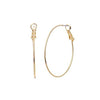 Demi Precious Fine Gold And Silver Plated Thin Wire Hoops With Hypoallergenic Lever Backs Classic Earrings (40mm, Gold Dipped)